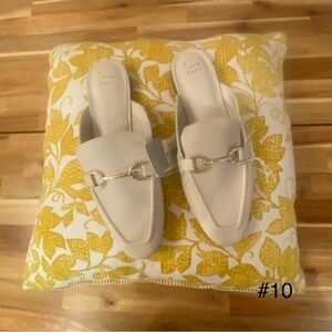a new day Cream Slip-On Mule Loafers with Gold Bit